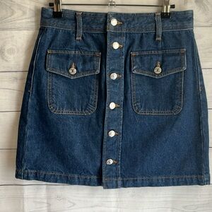 LOFT Blue denim A-Line Mini Skirt Casual